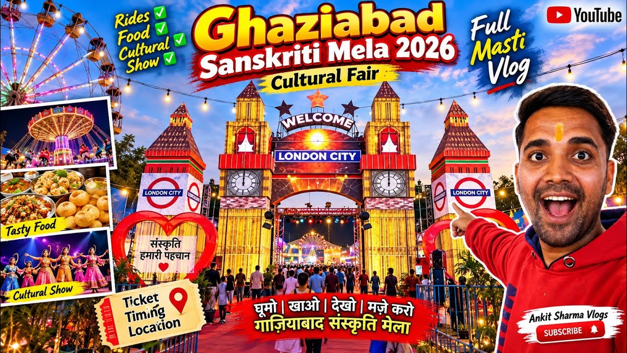 Ghaziabad Sanskriti Mela 2026 🎡 Full Masti Vlog | Rides, Food & Cultural Show
