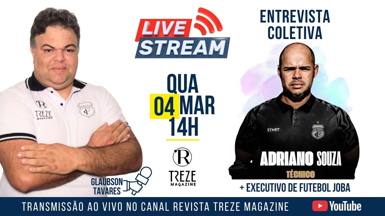 1ª ENTREVISTA DO NOVO TREINADOR DO TREZE ADRIANO SOUZA + EXECUTIVO DE FUTEBOL JOBA