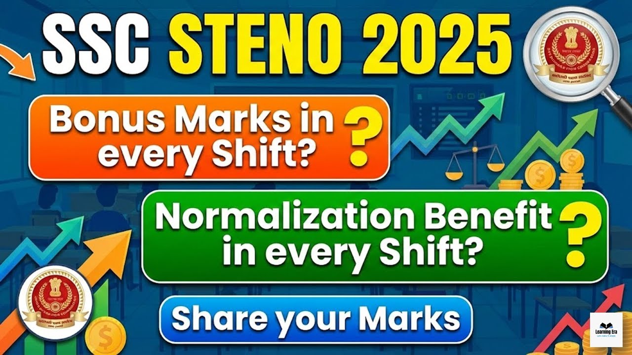 SSC Steno 2025 | Shift-wise Marks Increase | कितने Questions Bonus + Normalization
