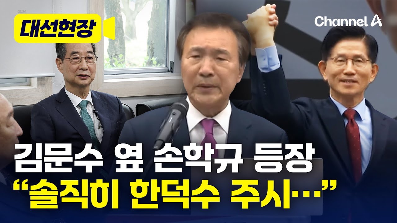 김문수 정지개혁 관련 긴급 기자회견에 손학규 등장 [대선현장] / 채널A