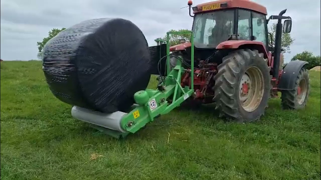 TALEX Mounted Round Bale Wrapper - See It In Action!