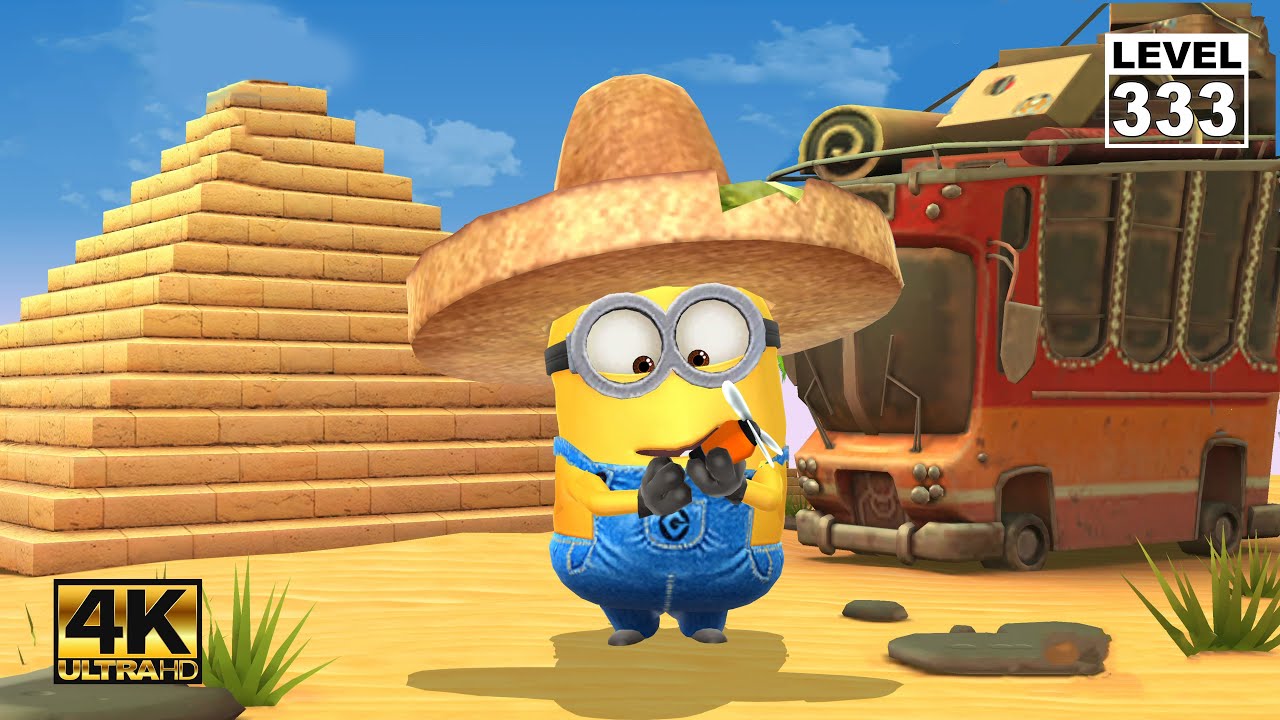 Minion Rush Tortilla Chip Hat minion slide under obstacles 65 times at The Pyramids Ep 183 | UHD 4K