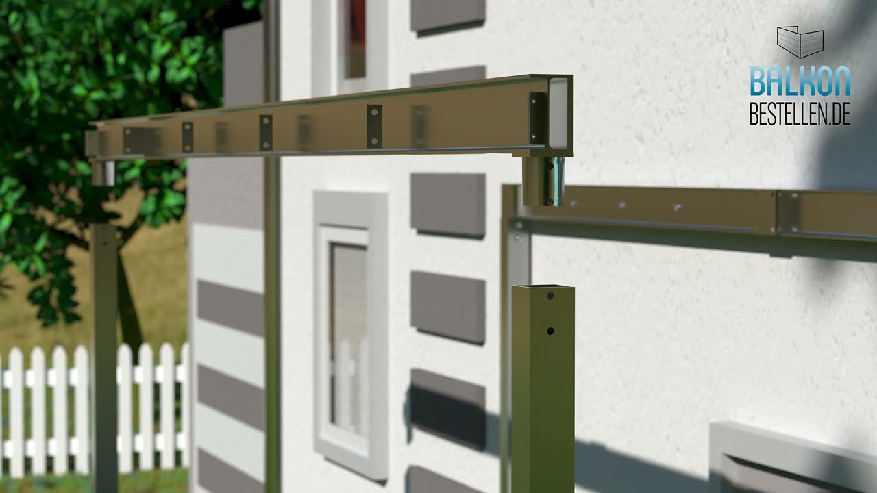 3d animation Balkon, Anbau Balkon. Balkon Montieren.