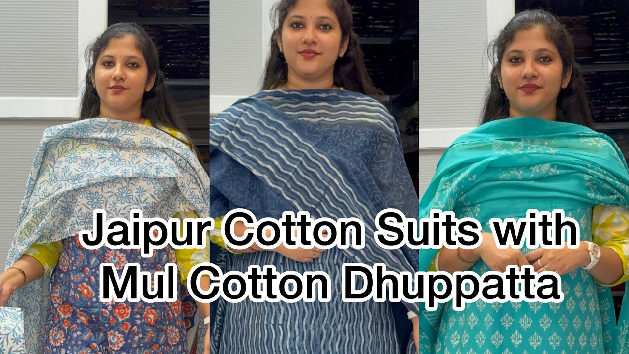 Jaipur Cotton Suits with Mul Cotton Dhuppatta @Eza_fabz 