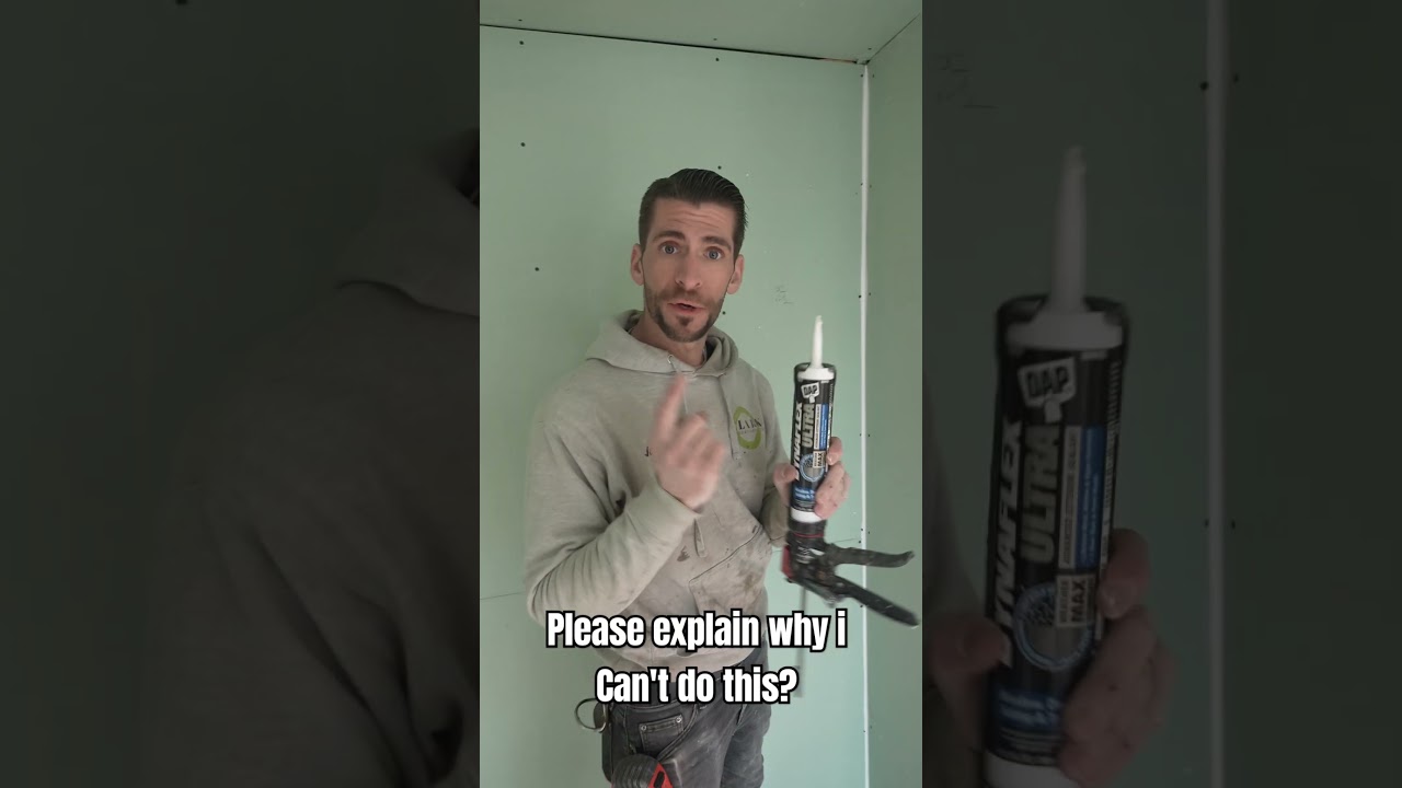 caulk your inside corner drywall to save time #diy #drywall #construction