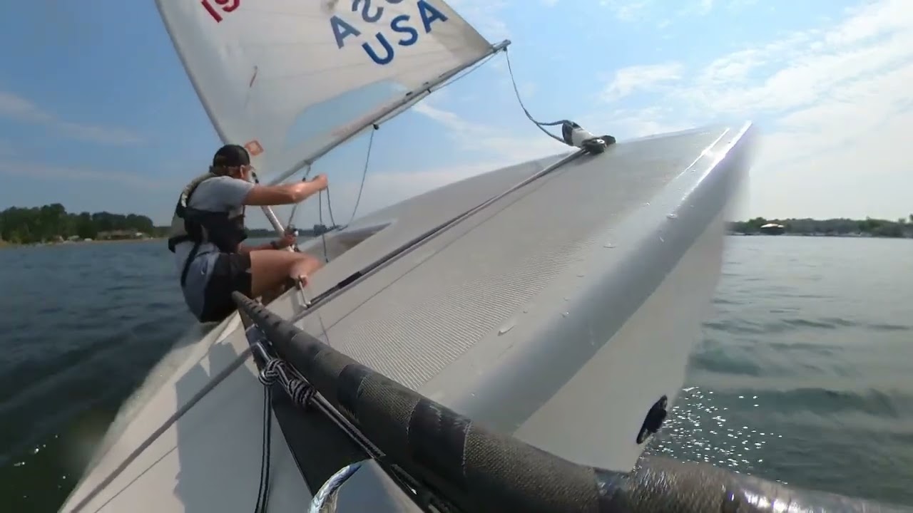 ILCA Laser Sailing: tillerless downwind with s-turns