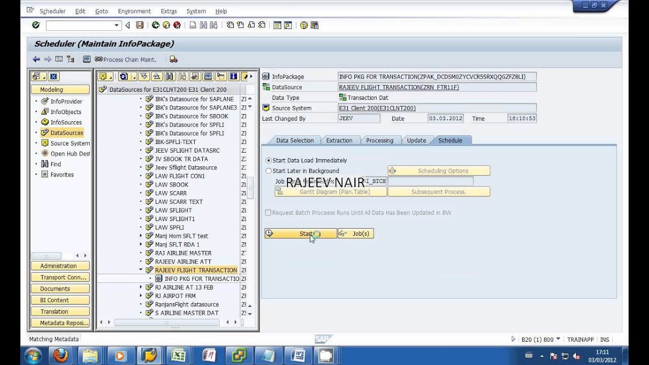 2  Creating the Info package SAP BW