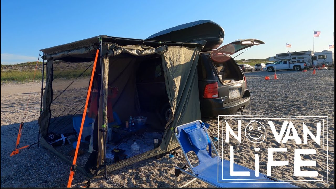 NoVANLIFE: Ironman4x4 2M Awning+Room. Full Day Camper Cookout at the Beach.