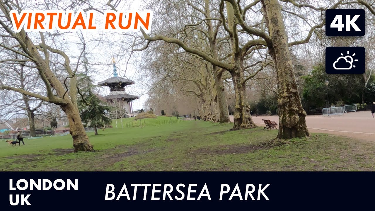 Battersea Park, London, UK Virtual Run | Virtual Running Videos For Treadmill in 4k