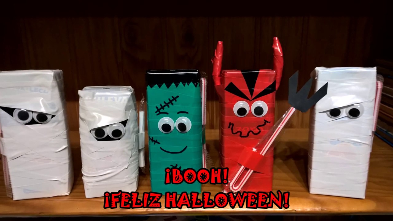 Bricks de zumo y leche para Halloween. Bricks of juice or milk for #Halloween.