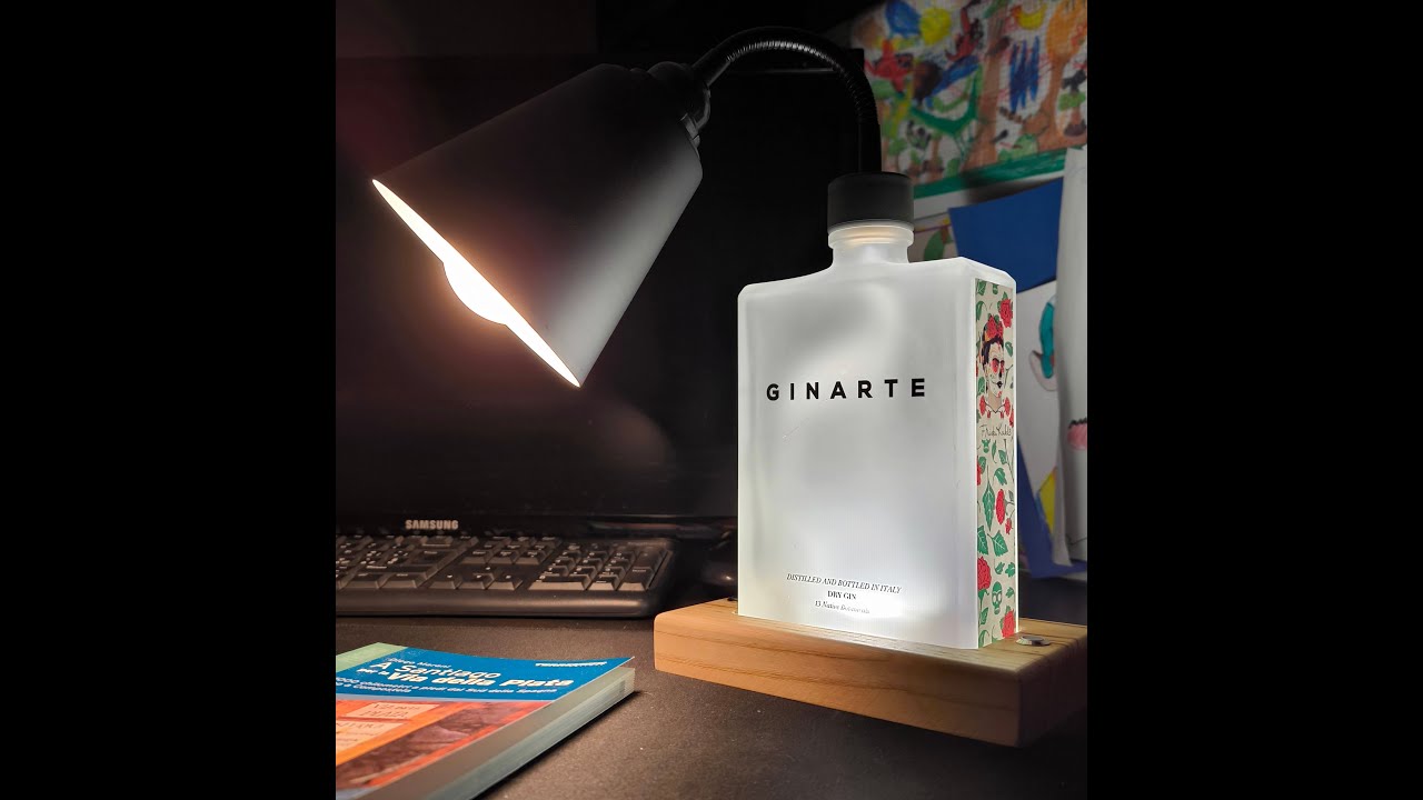 Costruisco una lampada elegante con bottiglia di vetro. Bottle lamp DIY