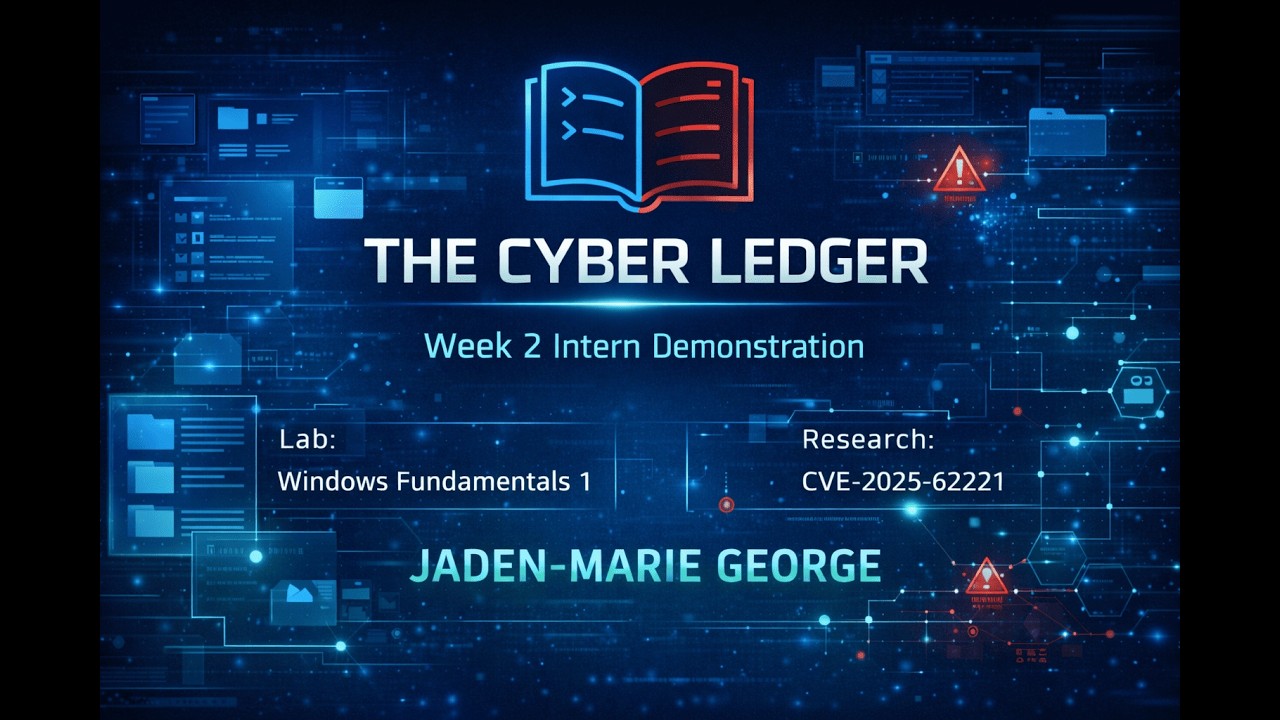 TCL Internship Week 2 Intern Demo | Jaden Marie George Windows Fundamentals + CVE-2025-62221