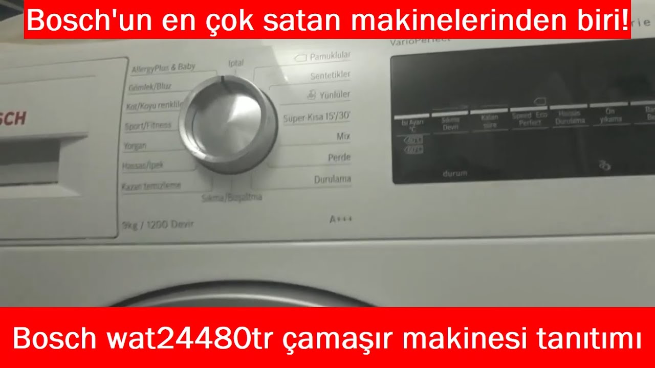 Bosch wat24480tr 9 kg 1200 devir çamaşır makinesi tanıtımı (Detaylı anlatım)