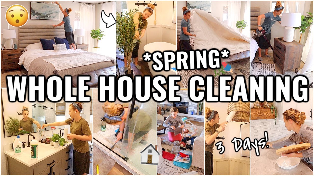 WHOLE HOUSE SPRING CLEAN WITH ME!!🏠 EXTREME DEEP CLEANING ROUTINE | 2022 CLEANING MOTIVATION
