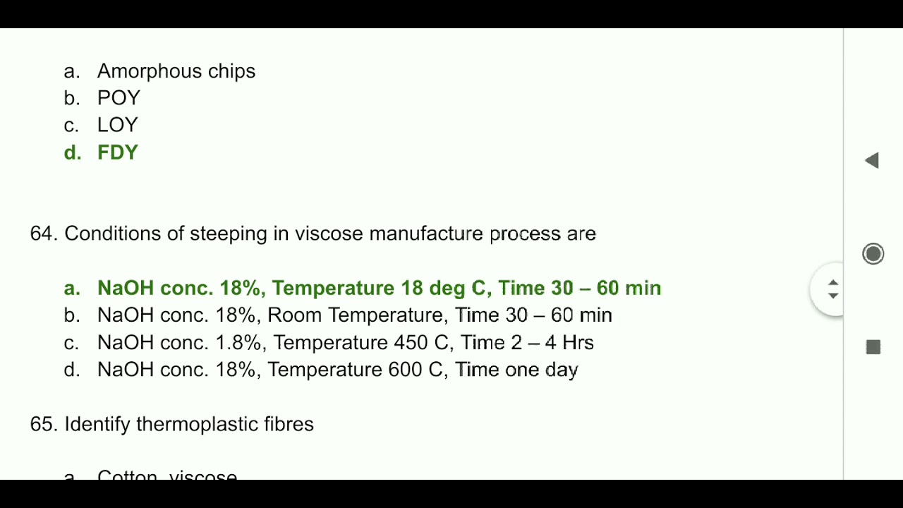 100 most important textile fibre Mcqs, ##Gate questions