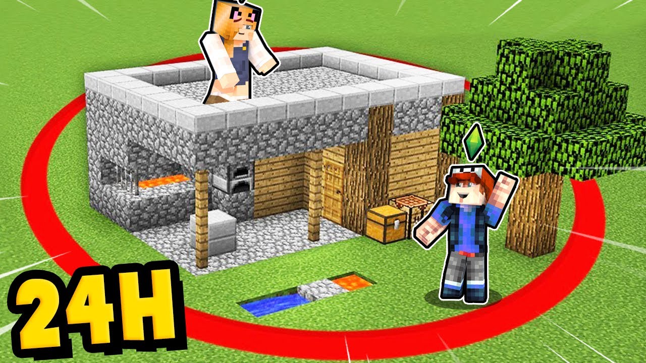 24 GODZINY W CZERWONYM KOLE w Minecraft! | Vito i Bella