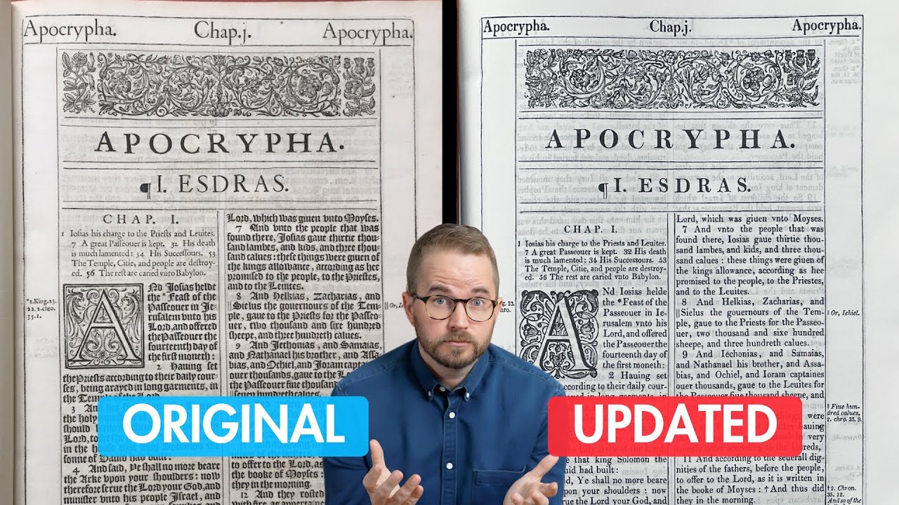 Оригинальная Библия короля Иакова 1611 года и обновленное издание: сравнение бок о бок!