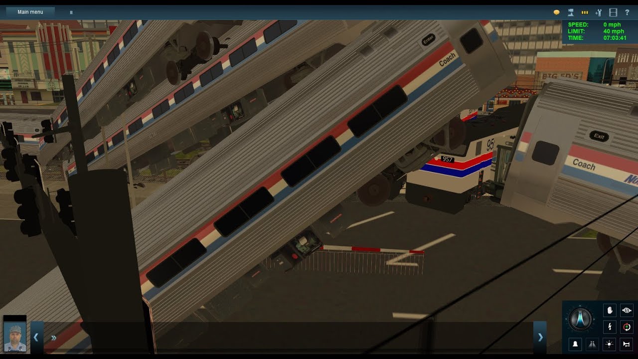 Trainz Railfanning Bloopers: Amtrak Train Collides With NJ Transit Train In Downtown
