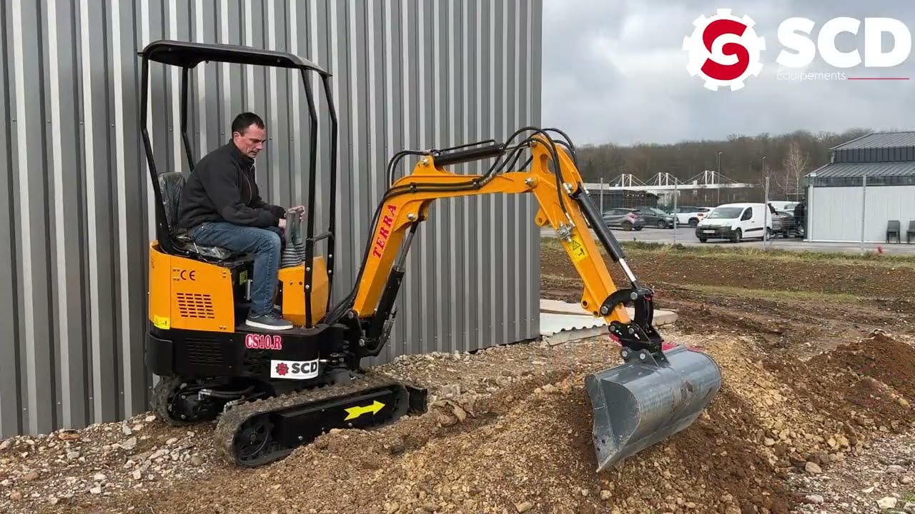 Mini pelle TERRA CS10.R, 1000kg, creusage SCD &eacute;quipements
