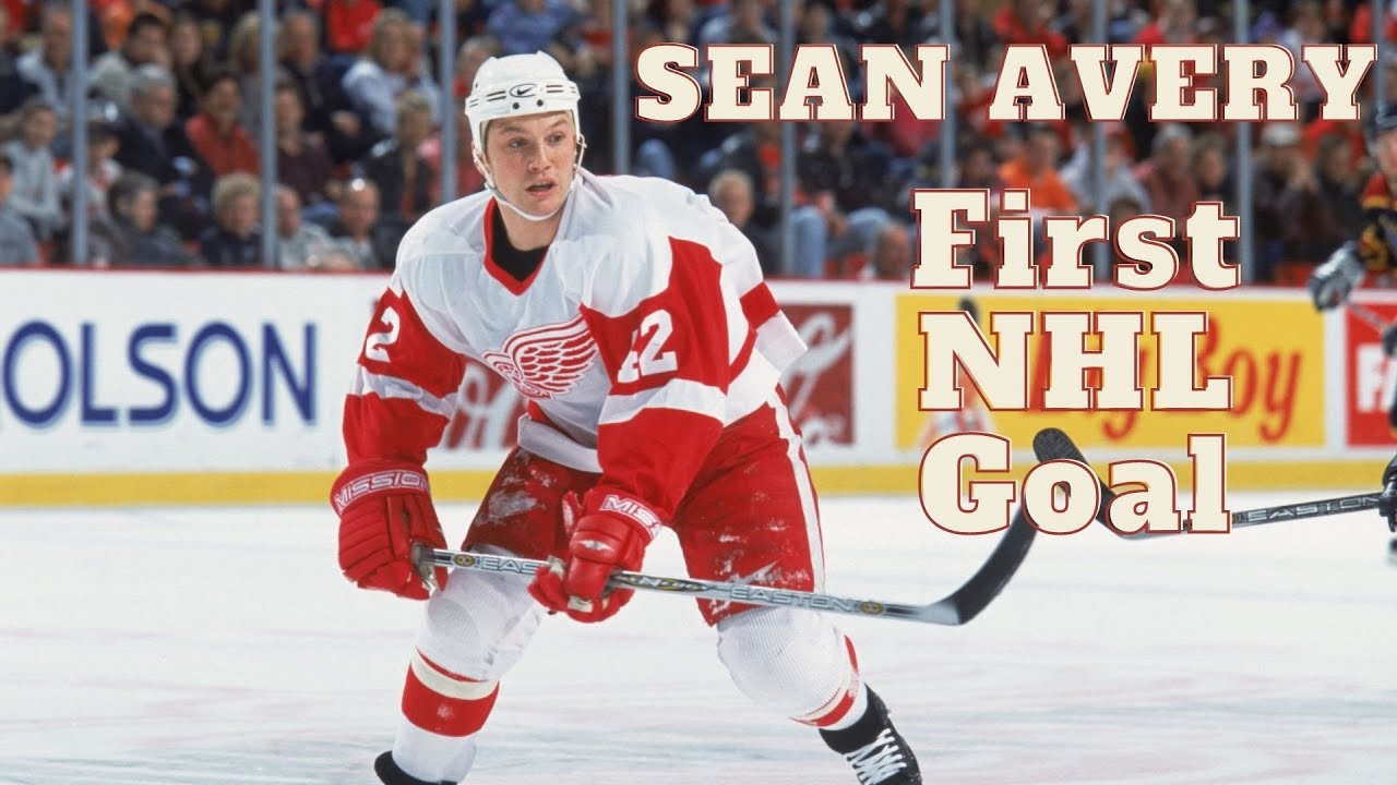 Sean Avery #42 (Detroit Red Wings) first NHL goal Mar 2, 2002 (Classic NHL)