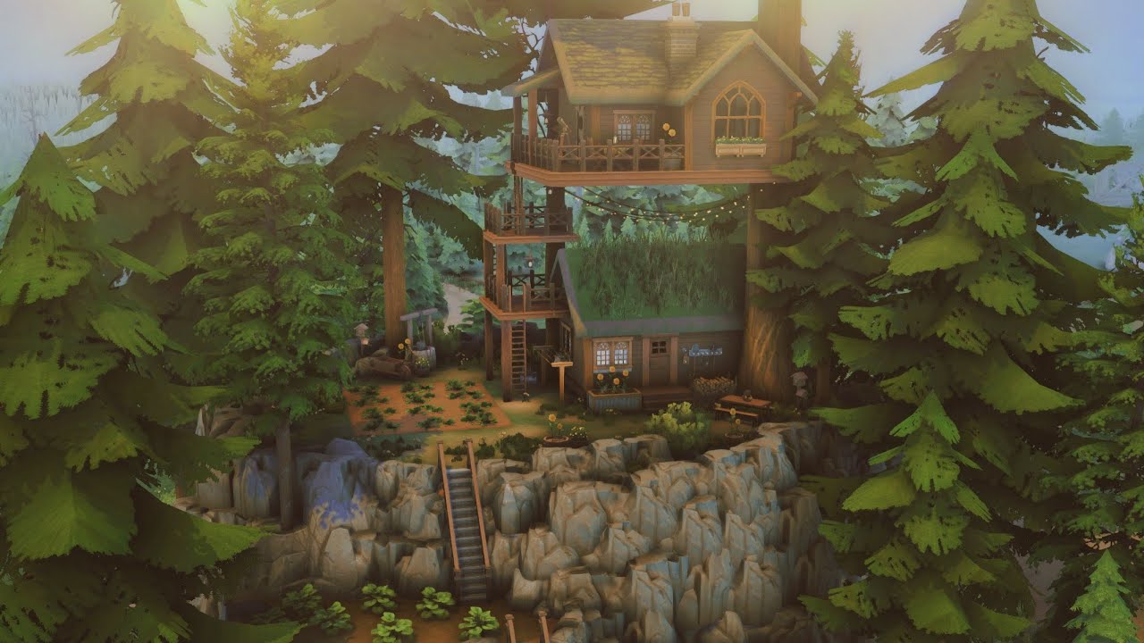 Farmer's Treehouse🌻🌲| The Sims 4 | Speedbuild with Ambience Sounds