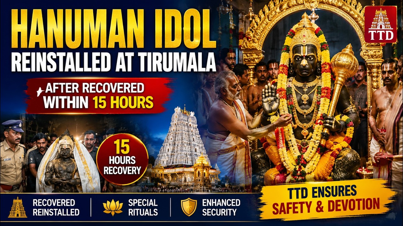 Hanuman Idol Reinstalled at Tirumala After Police Recover It Within 15 Hours | TTD Update
