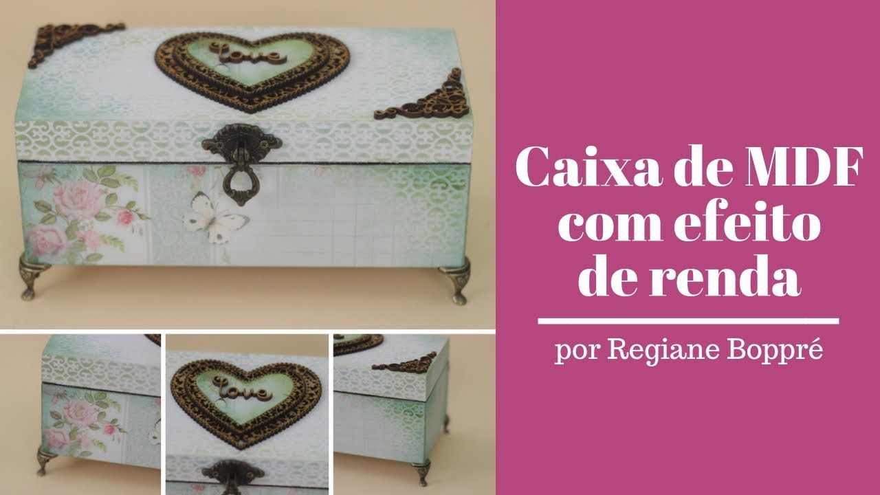 Caixa de MDF com efeito de renda