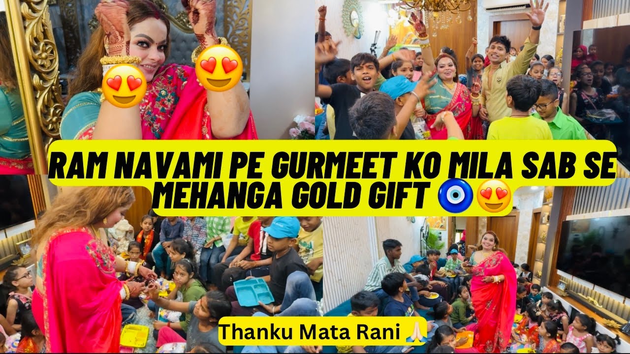 Ram Navami Pe Gurmeet Ko Mila Sab Se Mehanga GOLD Gift 🧿😍 #sanjaygurmeetvlog #ramnavami #goldgift