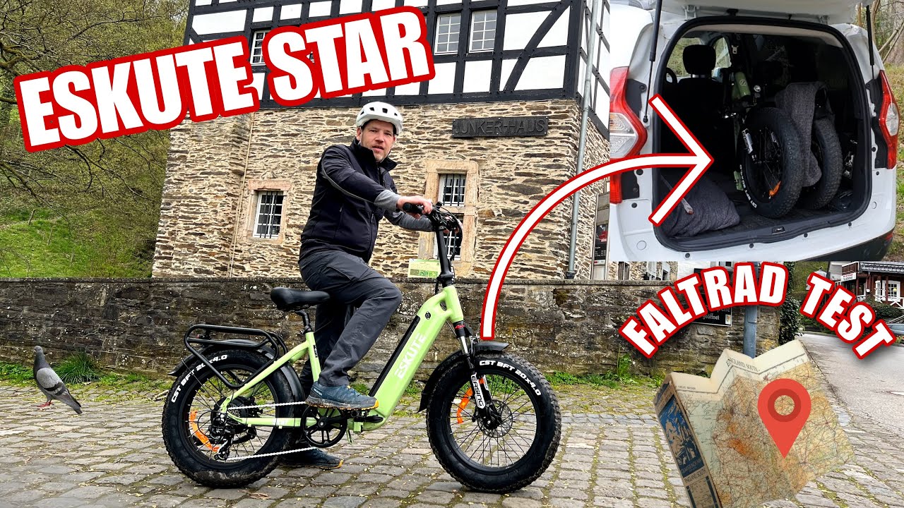 Eskute Star Ebike Pedelec Fatbike im Test Review Elektro Faltrad Klapprad mit 20 Zoll Fat Reifen