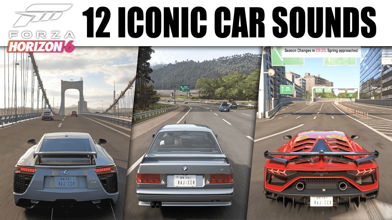 Forza Horizon 6 12 Most Requested Cars sounds  LFA-PAGANI-MAZDA-LAMBORGHINI, AUDI and BMW etc