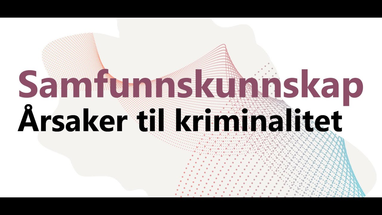 Samfunnskunnskap - årsaker til kriminalitet (2021)