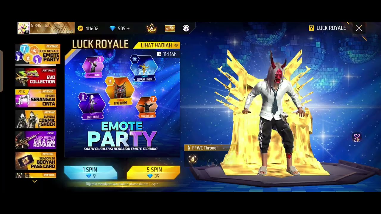 SPIN EMOTE FFWC TRHONE #freefire #freefireindonesia 