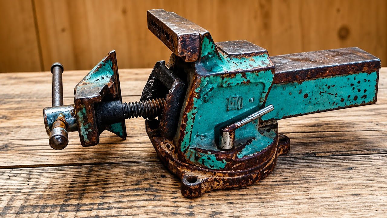 Восстановление тисков (BROKEN VISE) большие тиски, сварка сломанных тисков