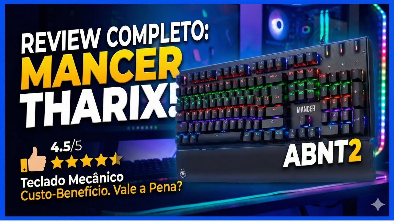 Teclado Mecânico Mancer Tharix Rainbow ABNT2 VALE A PENA em 2026 ? 🔥 Review Completo!
