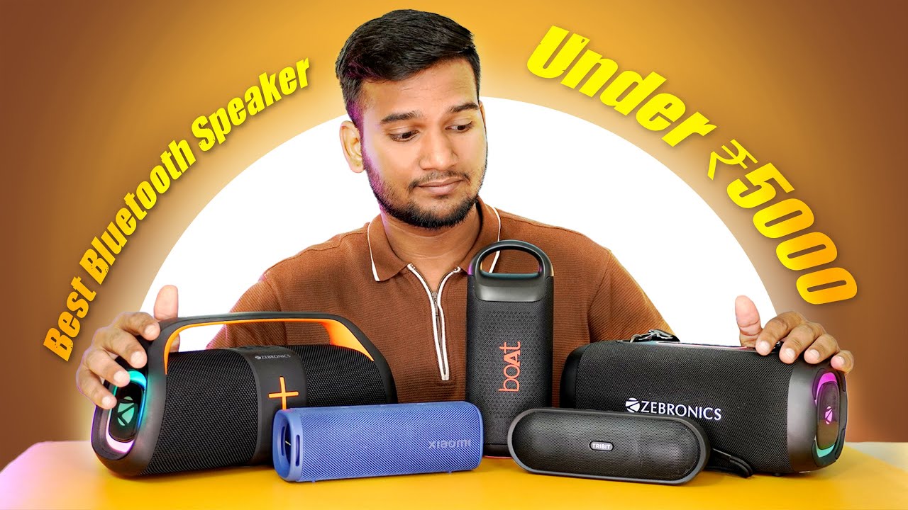 Best Bluetooth Speakers Under ₹5000 ⚡ Powerful Bass & Long Battery 🔋 | Waterproof | *TOP 5 SELECTED*