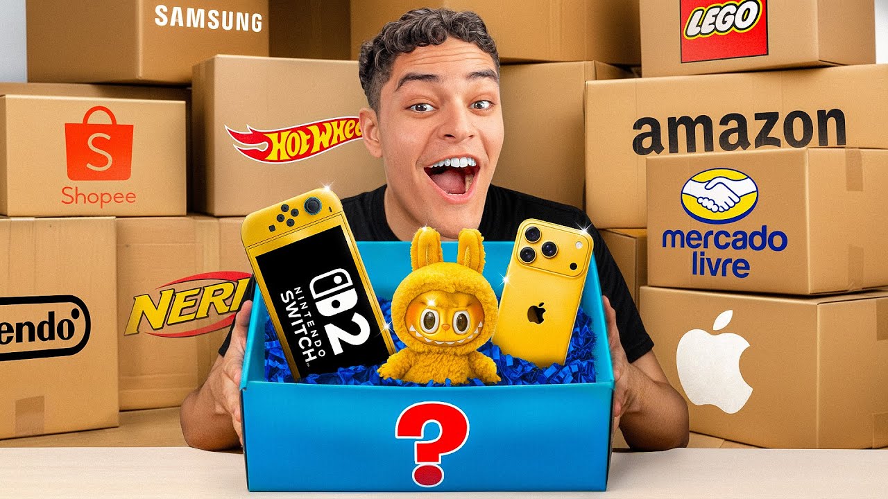 COMPREI 100 CAIXAS MISTERIOSAS! *veio iphone?
