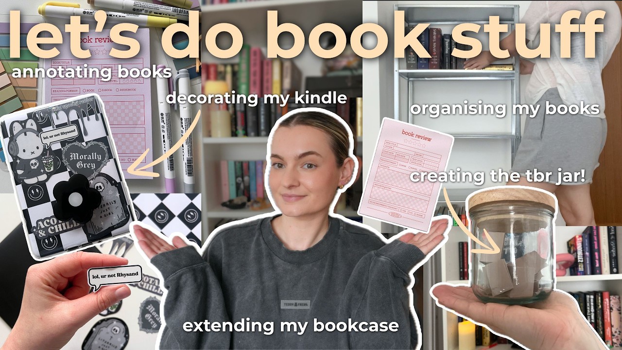 let's do book stuff together (kindle stickers, new bookcase, creating tbr jar, annotating books)