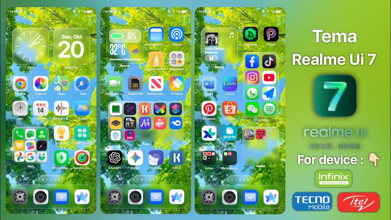 TEMA Realme Ui 7, FOR INFINIX/TECNO/ITEL, TERBARU 2025 !!!
