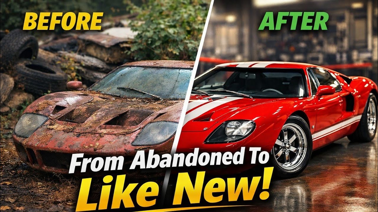 The BEST Car Restoration EVER! 1966 Red Ford GT40 from Junkyard to Pristine Classic