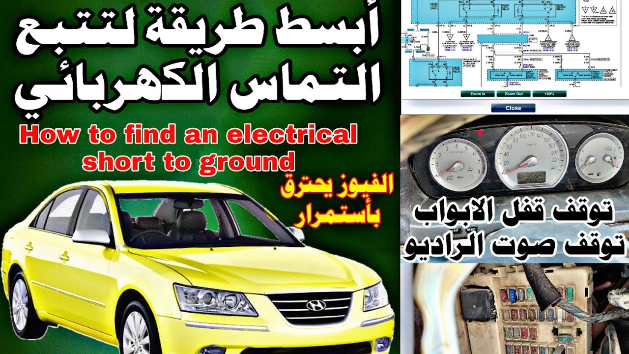 مخططات كهرباء السيارات والتماس الكهربائي car electrical diagram and electric wires short