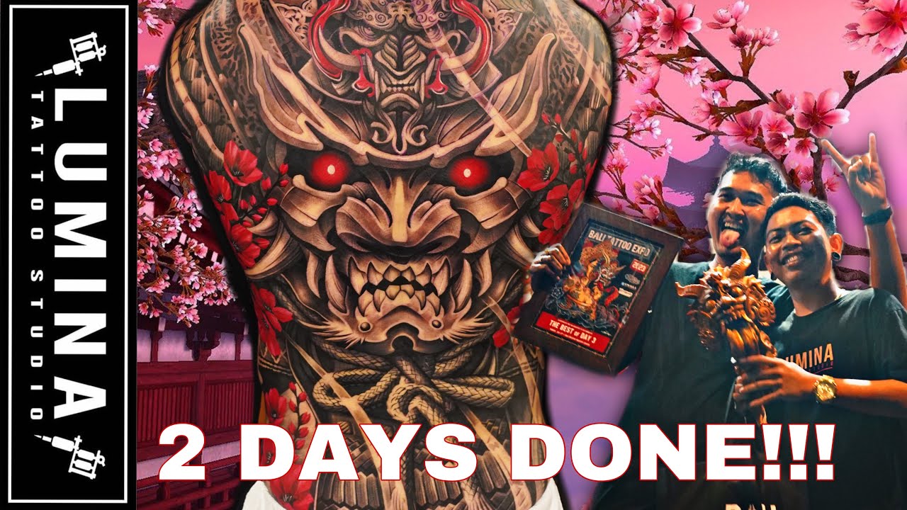 TRENDING NOW! HANNYA MASK SAMURAI TATTOO JAPANESE STYLE - FULL BACK TATTOO