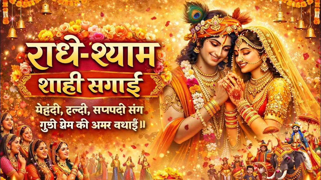 राधे श्याम की सगाई | Radha Krishna Vivah Bhajan 2026 | Mehndi Haldi Song | Radha Krishna Marriage