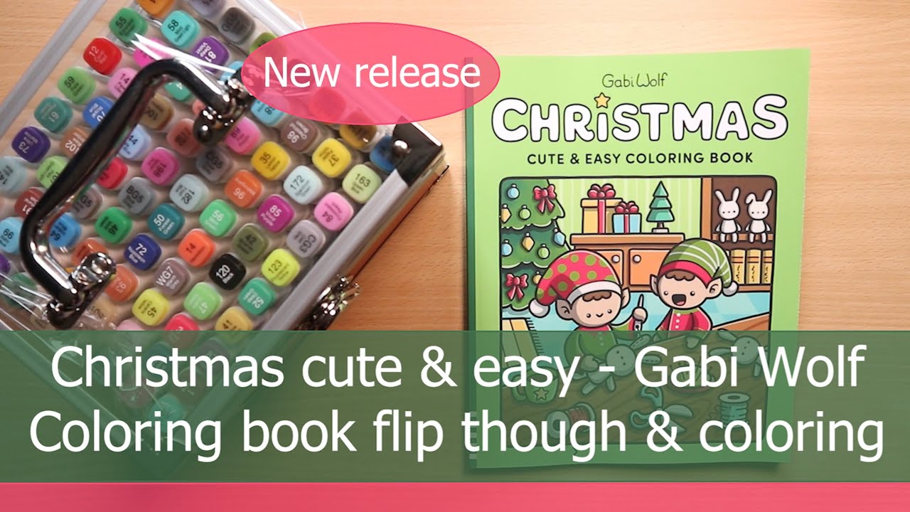 Christmas cute and easy coloring book flip through | Gabi Wolf | New release
