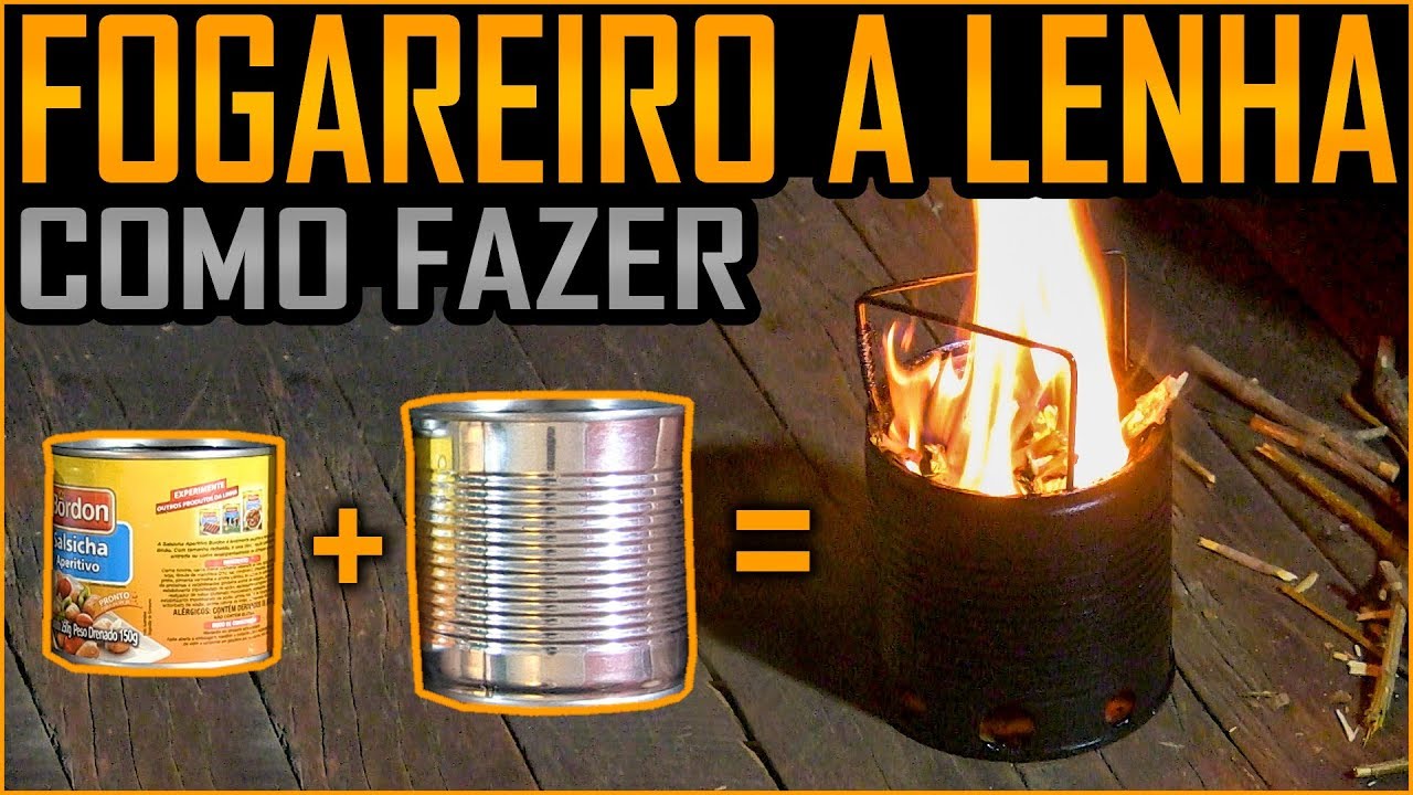 Como Fazer um Fogareiro a Lenha com 2 Latinhas!
