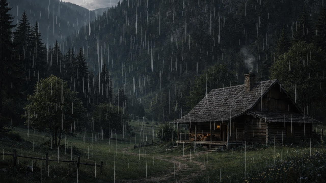 Heavy Rain on Cabin Roof ASMR | Sleep Fast, Relax Deeply