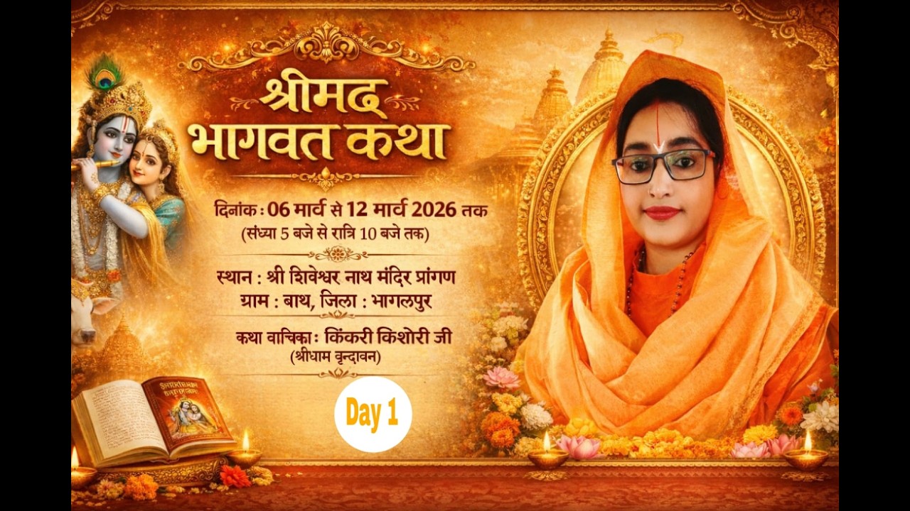 live -day 1 shrimad bhagvat katha परम पूज्या किंकरी किशोरी जी !!