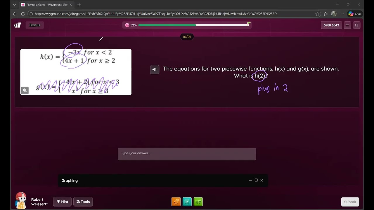 M3 U2 Practice Test 16   Evaluating piecewise functions 1