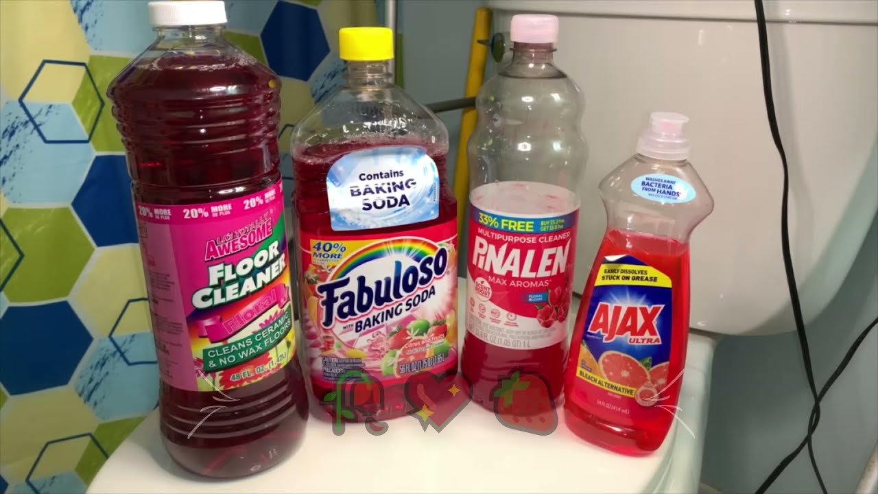 🥀💖🍓Requested! ASMR Red Toilet Cleaning! w/ Pinalen, Fabuloso, AJAX, & LA TA'💖🥀🍓
