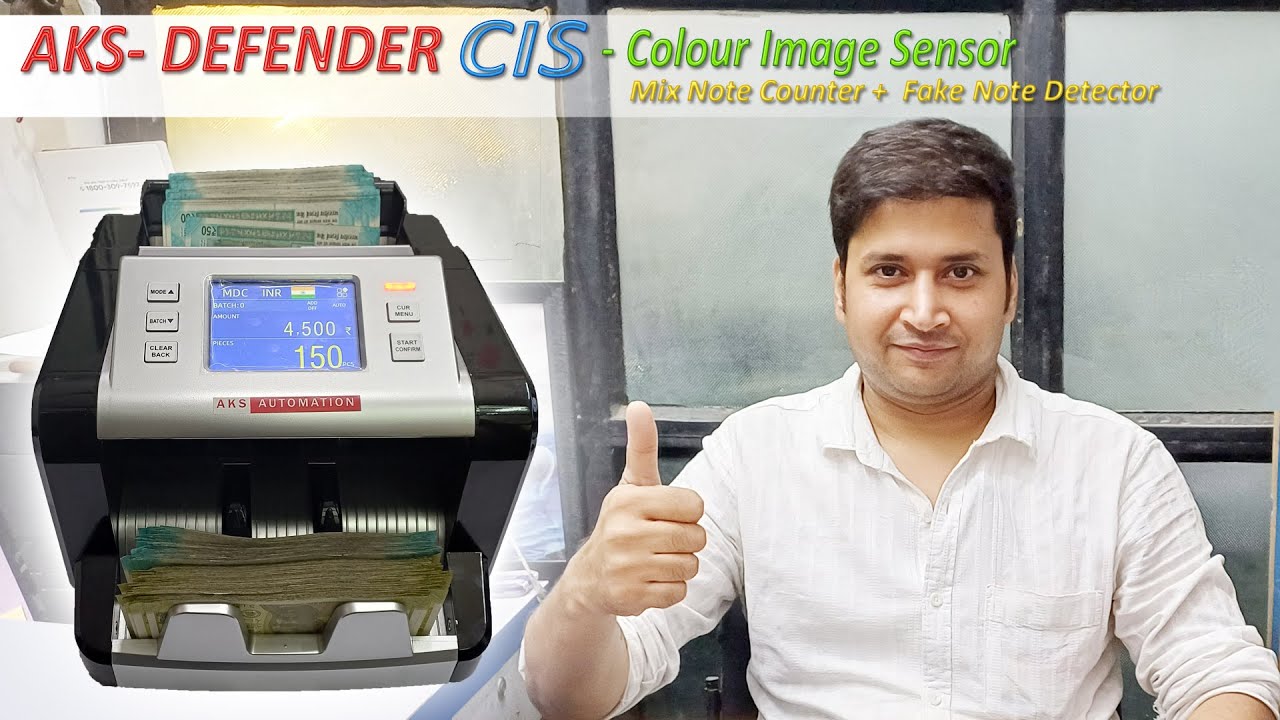 AKS Defender CIS Mix Note Counting Machine with 100% Fake Note Detection