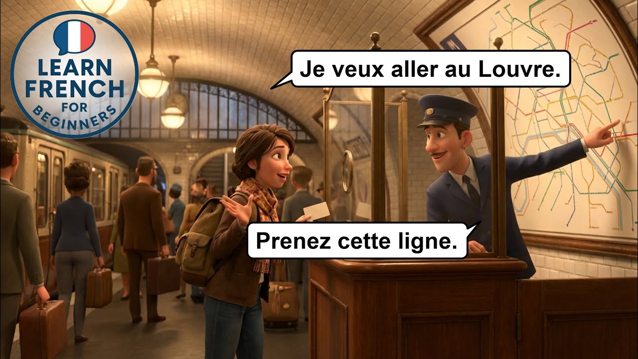 Как пользоваться метро в Париже на французском 🇫🇷 | Диалог метро Парижа A1